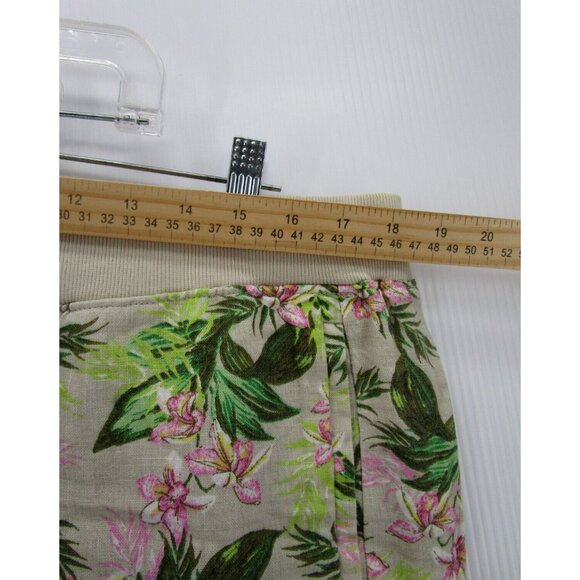 J Jill Pants Large Petites Love Linen Crop Wide Leg Floral Pull On - Picture 3 of 9